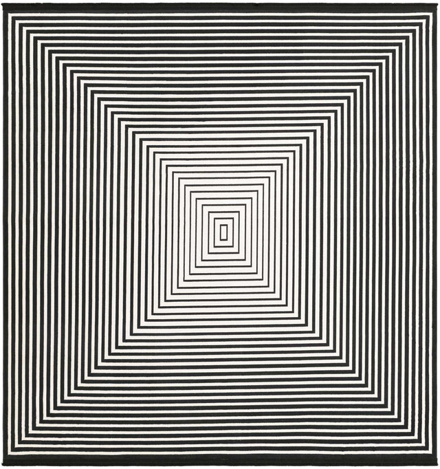 Black and White 7' 10 x 7' 10 Milano Square Area Rug 100% Polyester with Cotton Backing Modern Contemporary Carpet for Home Decor Interior Design for Sale at Rug Engine