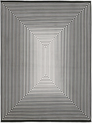 Black and White 7' 10 x 10' Milano Rectangle Area Rug 100% Polyester with Cotton Backing Modern Contemporary Carpet for Home Decor Interior Design for Sale at Rug Engine