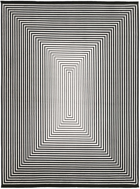 Black and White 7' 10 x 10' Milano Rectangle Area Rug 100% Polyester with Cotton Backing Modern Contemporary Carpet for Home Decor Interior Design for Sale at Rug Engine