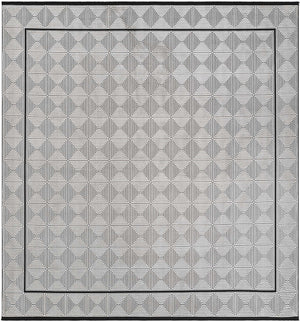Black and White 10' x 10' Milano Square Area Rug 100% Polyester with Cotton Backing Modern Contemporary Carpet for Home Decor Interior Design for Sale at Rug Engine
