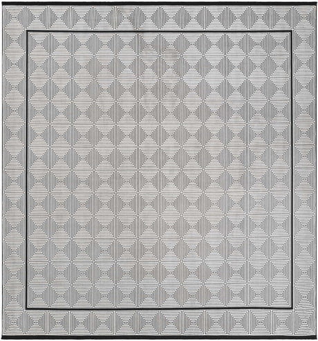Black and White 10' x 10' Milano Square Area Rug 100% Polyester with Cotton Backing Modern Contemporary Carpet for Home Decor Interior Design for Sale at Rug Engine