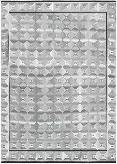 Black and White 9' x 12' Milano Rectangle Area Rug 100% Polyester with Cotton Backing Modern Contemporary Carpet for Home Decor Interior Design for Sale at Rug Engine