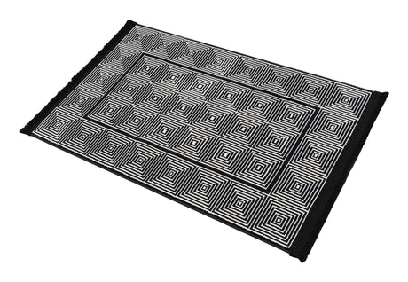 Black and White 2' x 3' 1 Milano Rectangle Area Rug 100% Polyester with Cotton Backing Modern Contemporary Carpet for Home Decor Interior Design for Sale at Rug Engine