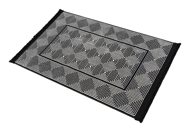 Black and White 2' x 3' 1 Milano Rectangle Area Rug 100% Polyester with Cotton Backing Modern Contemporary Carpet for Home Decor Interior Design for Sale at Rug Engine