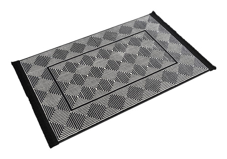 Black and White 2' x 3' 1 Milano Rectangle Area Rug 100% Polyester with Cotton Backing Modern Contemporary Carpet for Home Decor Interior Design for Sale at Rug Engine