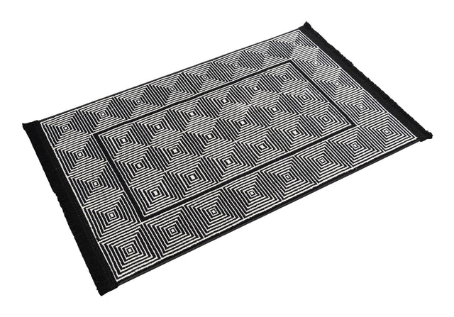 Black and White 2' x 3' 1 Milano Rectangle Area Rug 100% Polyester with Cotton Backing Modern Contemporary Carpet for Home Decor Interior Design for Sale at Rug Engine