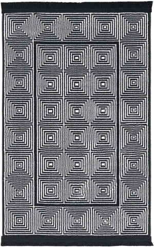 Black and White 2' x 3' 1 Milano Rectangle Area Rug 100% Polyester with Cotton Backing Modern Contemporary Carpet for Home Decor Interior Design for Sale at Rug Engine