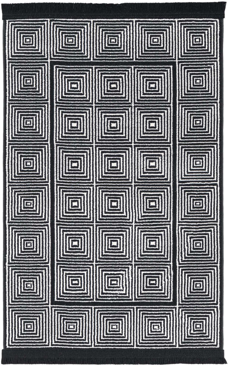 Black and White 2' x 3' 1 Milano Rectangle Area Rug 100% Polyester with Cotton Backing Modern Contemporary Carpet for Home Decor Interior Design for Sale at Rug Engine