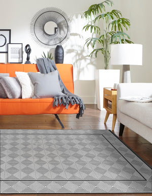 Black and White 9' x 12' Milano Rectangle Area Rug 100% Polyester with Cotton Backing Modern Contemporary Carpet for Home Decor Interior Design for Sale at Rug Engine