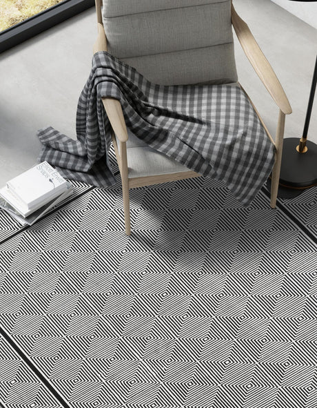 Black and White 10' x 14' 1 Milano Rectangle Area Rug 100% Polyester with Cotton Backing Modern Contemporary Carpet for Home Decor Interior Design for Sale at Rug Engine