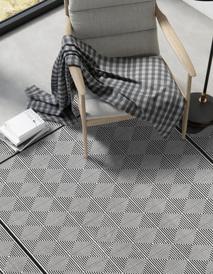 Black and White 9' x 12' Milano Rectangle Area Rug 100% Polyester with Cotton Backing Modern Contemporary Carpet for Home Decor Interior Design for Sale at Rug Engine