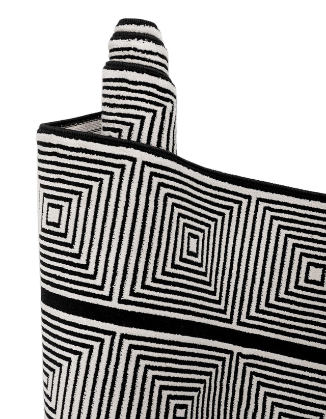 Black and White 2' x 3' 1 Milano Rectangle Area Rug 100% Polyester with Cotton Backing Modern Contemporary Carpet for Home Decor Interior Design for Sale at Rug Engine