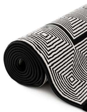 Black and White 2' x 3' 1 Milano Rectangle Area Rug 100% Polyester with Cotton Backing Modern Contemporary Carpet for Home Decor Interior Design for Sale at Rug Engine