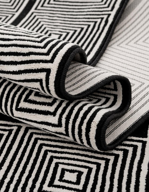 Black and White 2' x 3' 1 Milano Rectangle Area Rug 100% Polyester with Cotton Backing Modern Contemporary Carpet for Home Decor Interior Design for Sale at Rug Engine