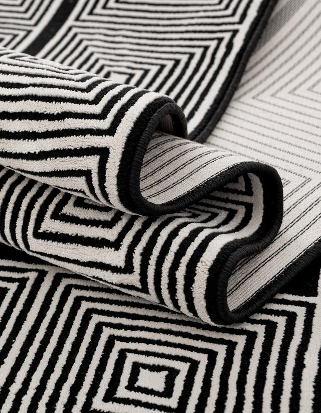 Black and White 2' x 3' 1 Milano Rectangle Area Rug 100% Polyester with Cotton Backing Modern Contemporary Carpet for Home Decor Interior Design for Sale at Rug Engine