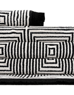 Black and White 2' x 3' 1 Milano Rectangle Area Rug 100% Polyester with Cotton Backing Modern Contemporary Carpet for Home Decor Interior Design for Sale at Rug Engine