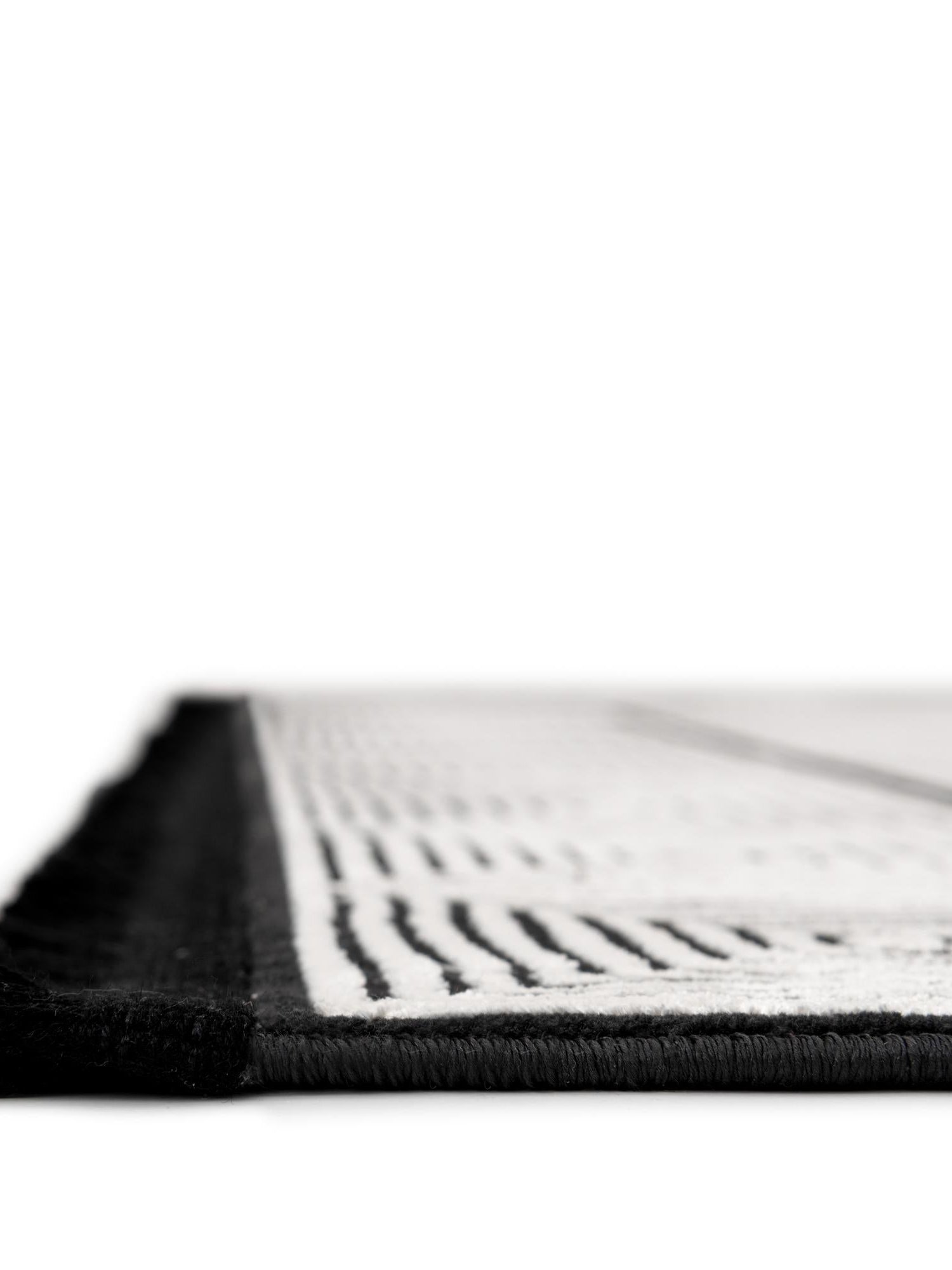 Black and White 2' x 8' Milano Runner Area Rug 100% Polyester with Cotton Backing Modern Contemporary Carpet for Home Decor Interior Design for Sale at Rug Engine