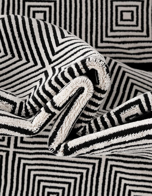 Black and White 2' x 6' 1 Milano Runner Area Rug 100% Polyester with Cotton Backing Modern Contemporary Carpet for Home Decor Interior Design for Sale at Rug Engine