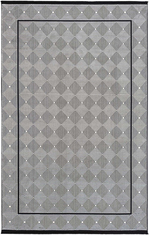 Black and White 6' 1 x 9' Milano Rectangle Area Rug 100% Polyester with Cotton Backing Modern Contemporary Carpet for Home Decor Interior Design for Sale at Rug Engine