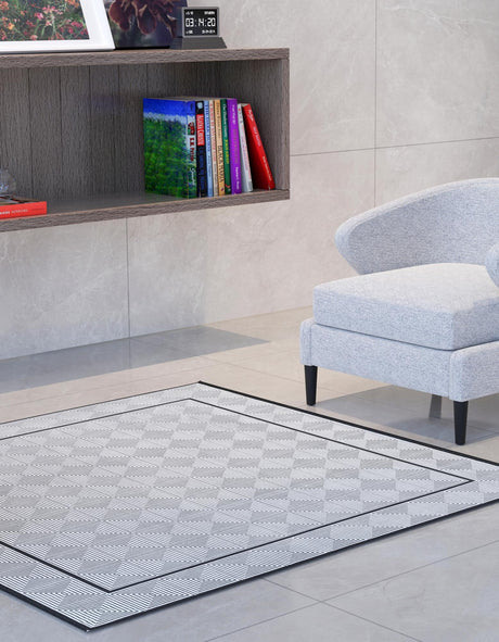 Black and White 10' x 10' Milano Square Area Rug 100% Polyester with Cotton Backing Modern Contemporary Carpet for Home Decor Interior Design for Sale at Rug Engine