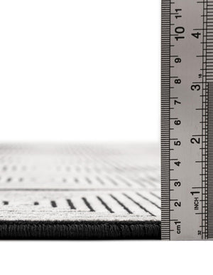 Black and White 10' x 10' Milano Square Area Rug 100% Polyester with Cotton Backing Modern Contemporary Carpet for Home Decor Interior Design for Sale at Rug Engine