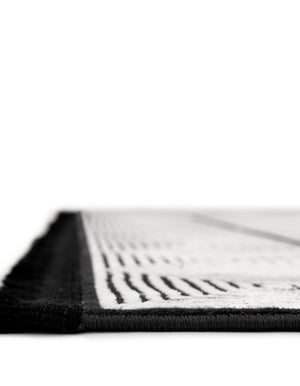 Black and White 7' 10 x 7' 10 Milano Square Area Rug 100% Polyester with Cotton Backing Modern Contemporary Carpet for Home Decor Interior Design for Sale at Rug Engine