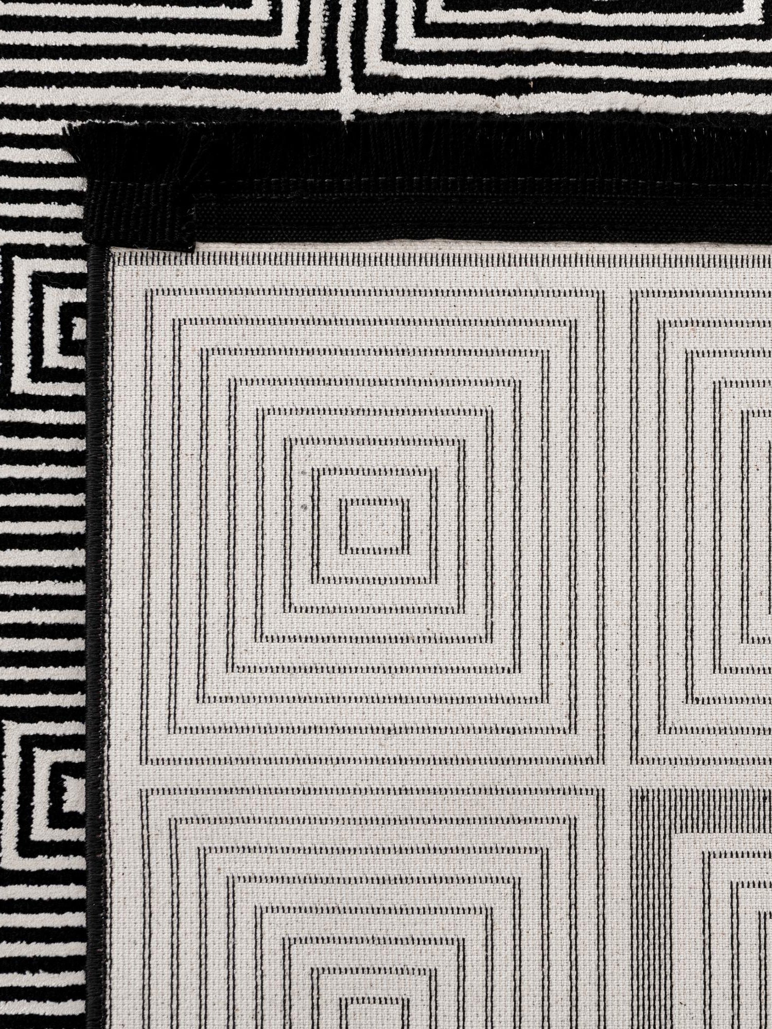 Black and White 10' x 10' Milano Square Area Rug 100% Polyester with Cotton Backing Modern Contemporary Carpet for Home Decor Interior Design for Sale at Rug Engine