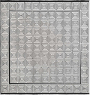 Black and White 7' 10 x 7' 10 Milano Square Area Rug 100% Polyester with Cotton Backing Modern Contemporary Carpet for Home Decor Interior Design for Sale at Rug Engine