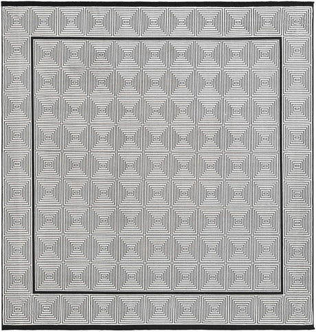 Black and White 7' 10 x 7' 10 Milano Square Area Rug 100% Polyester with Cotton Backing Modern Contemporary Carpet for Home Decor Interior Design for Sale at Rug Engine