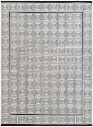 Black and White 7' 10 x 10' Milano Rectangle Area Rug 100% Polyester with Cotton Backing Modern Contemporary Carpet for Home Decor Interior Design for Sale at Rug Engine