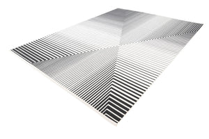 Black and White 9' x 12' Milano Rectangle Area Rug 100% Polyester with Cotton Backing Modern Contemporary Carpet for Home Decor Interior Design for Sale at Rug Engine