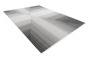 Black and White 9' x 12' Milano Rectangle Area Rug 100% Polyester with Cotton Backing Modern Contemporary Carpet for Home Decor Interior Design for Sale at Rug Engine
