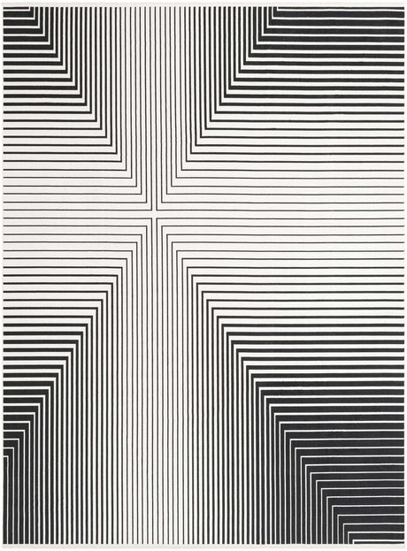 Black and White 9' x 12' Milano Rectangle Area Rug 100% Polyester with Cotton Backing Modern Contemporary Carpet for Home Decor Interior Design for Sale at Rug Engine