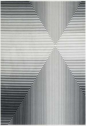 Black and White 10' x 14' 1 Milano Rectangle Area Rug 100% Polyester with Cotton Backing Modern Contemporary Carpet for Home Decor Interior Design for Sale at Rug Engine