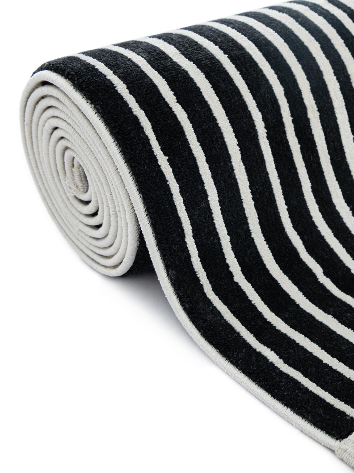 Black and White 2' x 6' 1 Milano Runner Area Rug 100% Polyester with Cotton Backing Modern Contemporary Carpet for Home Decor Interior Design for Sale at Rug Engine
