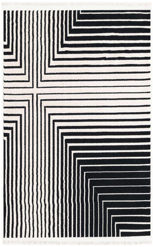 Black and White 2' x 3' 1 Milano Rectangle Area Rug 100% Polyester with Cotton Backing Modern Contemporary Carpet for Home Decor Interior Design for Sale at Rug Engine