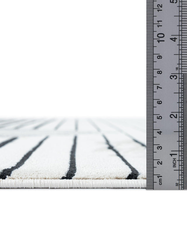 Black and White 9' x 12' Milano Rectangle Area Rug 100% Polyester with Cotton Backing Modern Contemporary Carpet for Home Decor Interior Design for Sale at Rug Engine