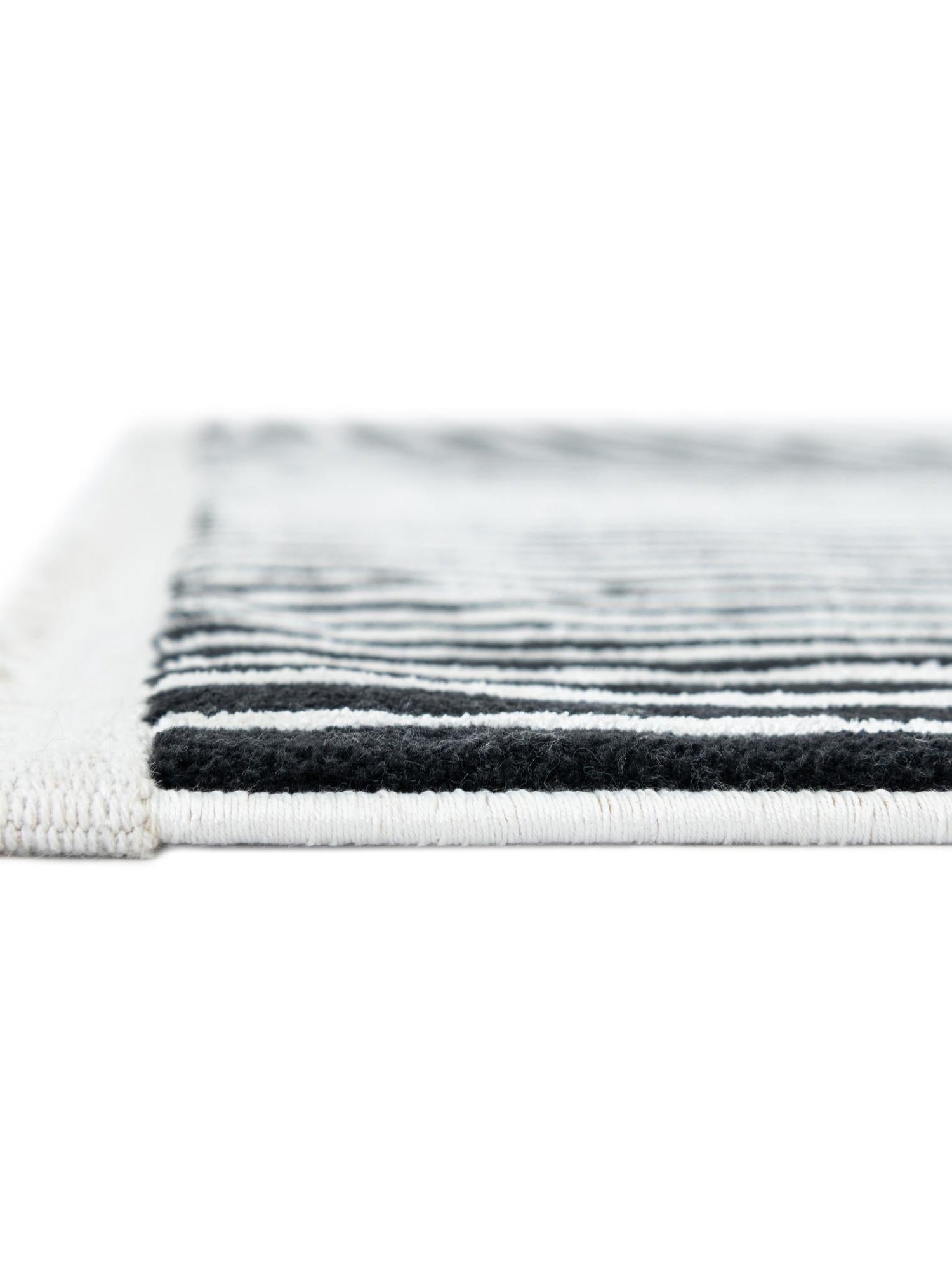 Black and White 7' 1 x 10' Milano Rectangle Area Rug 100% Polyester with Cotton Backing Modern Contemporary Carpet for Home Decor Interior Design for Sale at Rug Engine