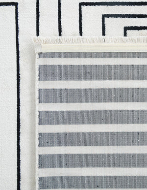 Black and White 10' x 14' 1 Milano Rectangle Area Rug 100% Polyester with Cotton Backing Modern Contemporary Carpet for Home Decor Interior Design for Sale at Rug Engine