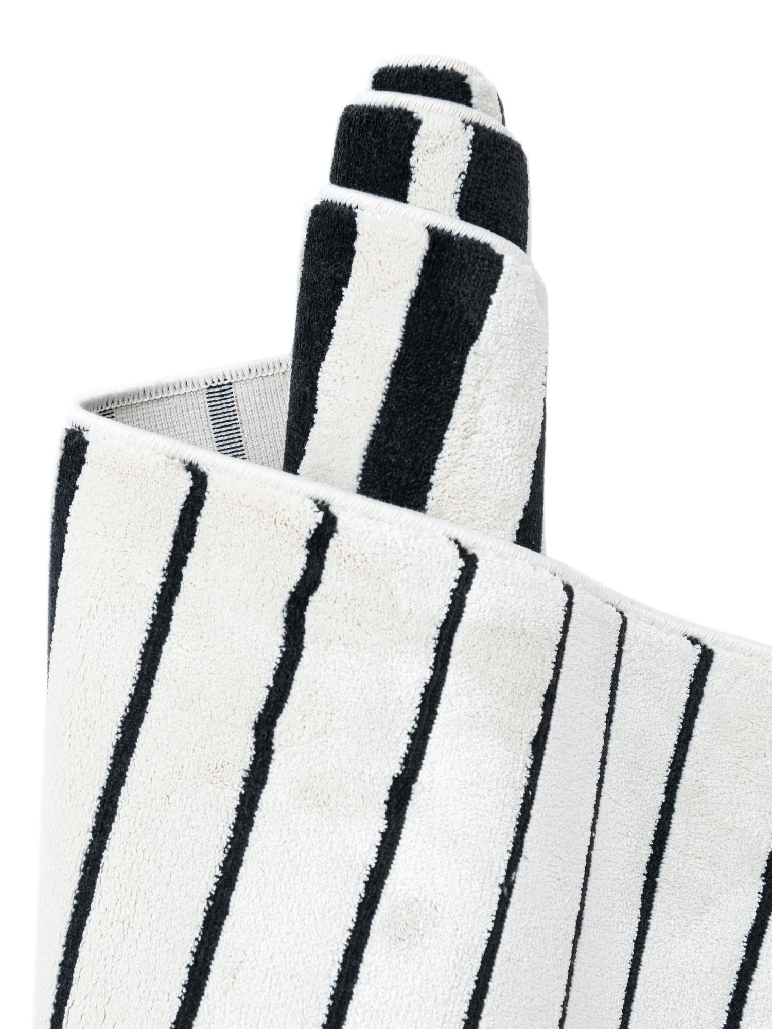 Black and White 7' 1 x 10' Milano Rectangle Area Rug 100% Polyester with Cotton Backing Modern Contemporary Carpet for Home Decor Interior Design for Sale at Rug Engine