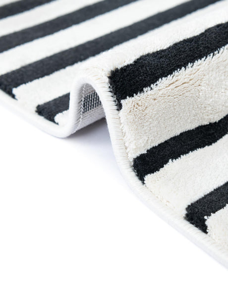 Black and White 10' x 10' Milano Square Area Rug 100% Polyester with Cotton Backing Modern Contemporary Carpet for Home Decor Interior Design for Sale at Rug Engine