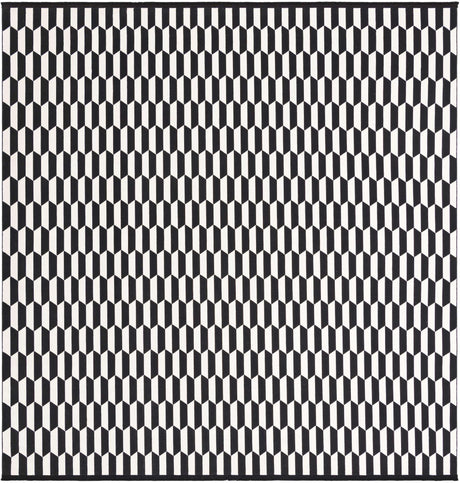 Black and White 10' x 10' Milano Square Area Rug 100% Polyester with Cotton Backing Modern Contemporary Carpet for Home Decor Interior Design for Sale at Rug Engine