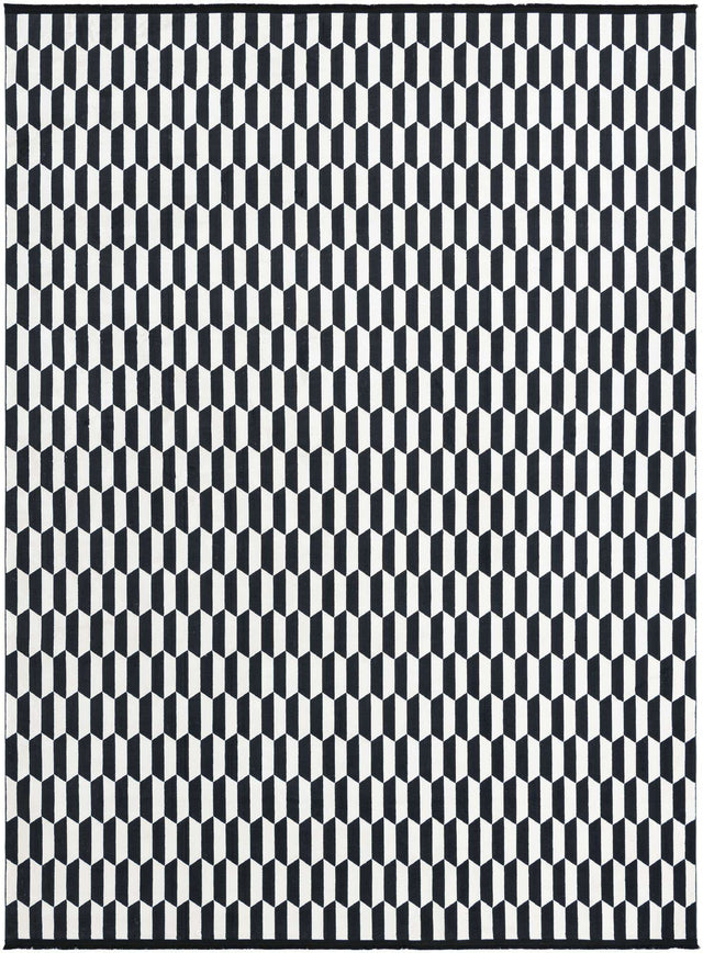 Black and White 9' x 12' Milano Rectangle Area Rug 100% Polyester with Cotton Backing Modern Contemporary Carpet for Home Decor Interior Design for Sale at Rug Engine