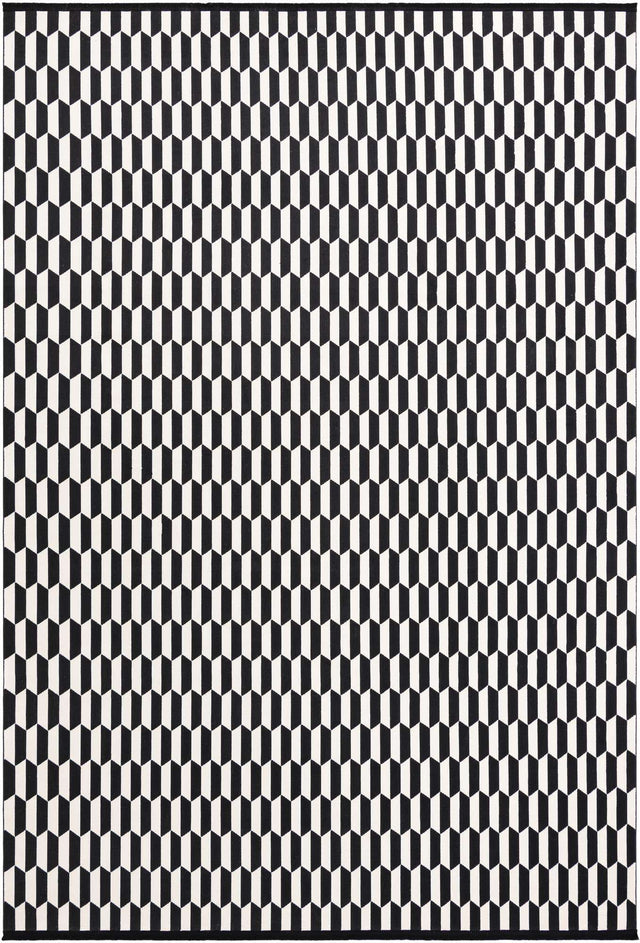Black and White 10' x 14' 1 Milano Rectangle Area Rug 100% Polyester with Cotton Backing Modern Contemporary Carpet for Home Decor Interior Design for Sale at Rug Engine