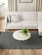 Black and White 9' x 12' Milano Rectangle Area Rug 100% Polyester with Cotton Backing Modern Contemporary Carpet for Home Decor Interior Design for Sale at Rug Engine