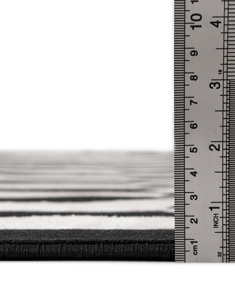 Black and White 10' x 14' 1 Milano Rectangle Area Rug 100% Polyester with Cotton Backing Modern Contemporary Carpet for Home Decor Interior Design for Sale at Rug Engine