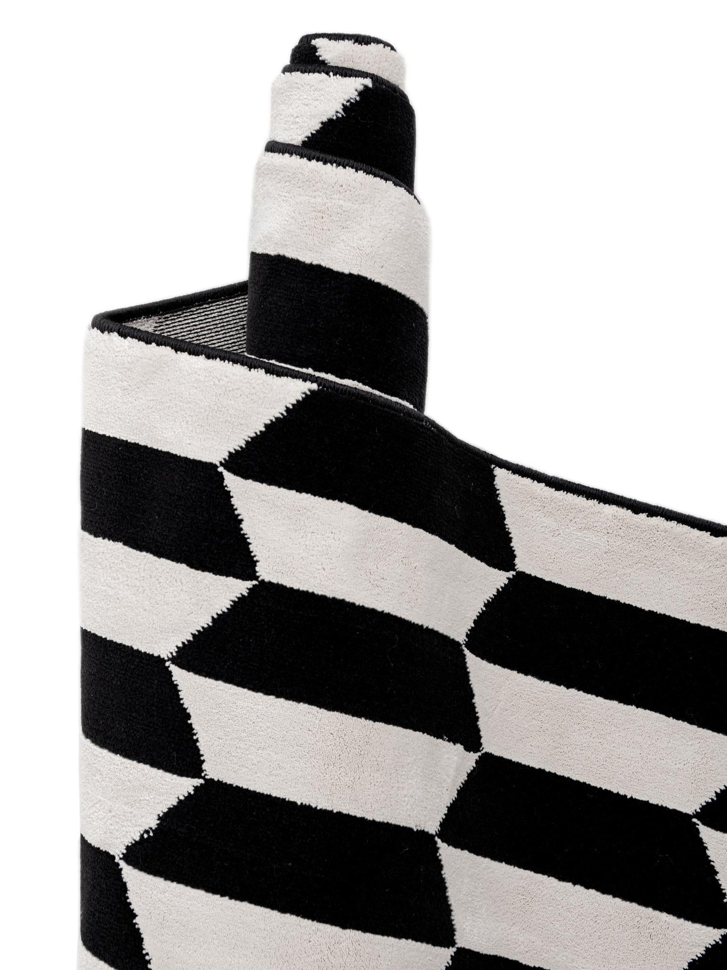 Black and White 4' 1 x 6' 1 Milano Rectangle Area Rug 100% Polyester with Cotton Backing Modern Contemporary Carpet for Home Decor Interior Design for Sale at Rug Engine