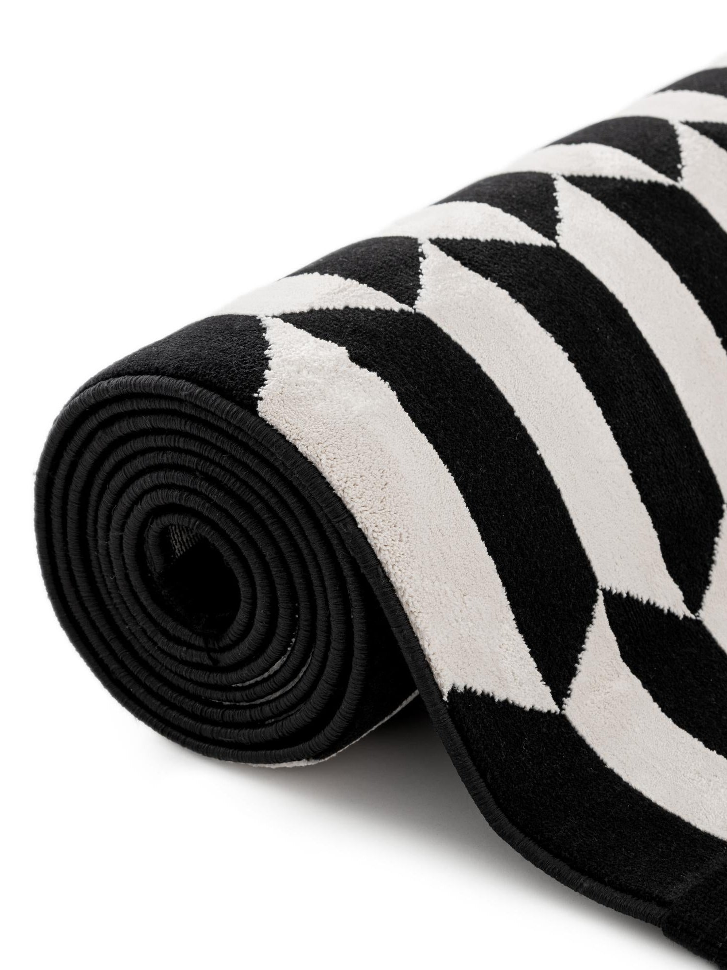 Black and White 7' 10 x 10' Milano Rectangle Area Rug 100% Polyester with Cotton Backing Modern Contemporary Carpet for Home Decor Interior Design for Sale at Rug Engine
