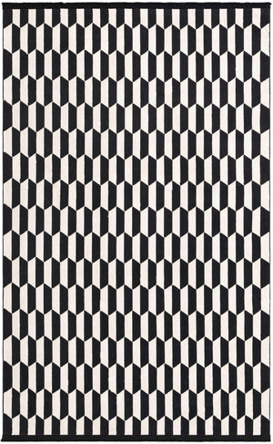 Black and White 5' 3 x 8' Milano Rectangle Area Rug 100% Polyester with Cotton Backing Modern Contemporary Carpet for Home Decor Interior Design for Sale at Rug Engine