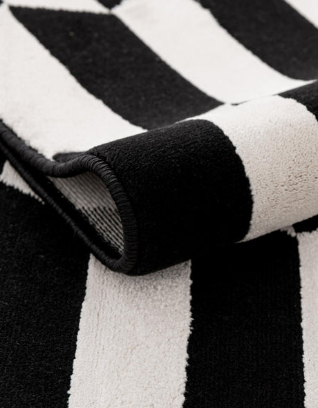 Black and White 10' x 10' Milano Square Area Rug 100% Polyester with Cotton Backing Modern Contemporary Carpet for Home Decor Interior Design for Sale at Rug Engine